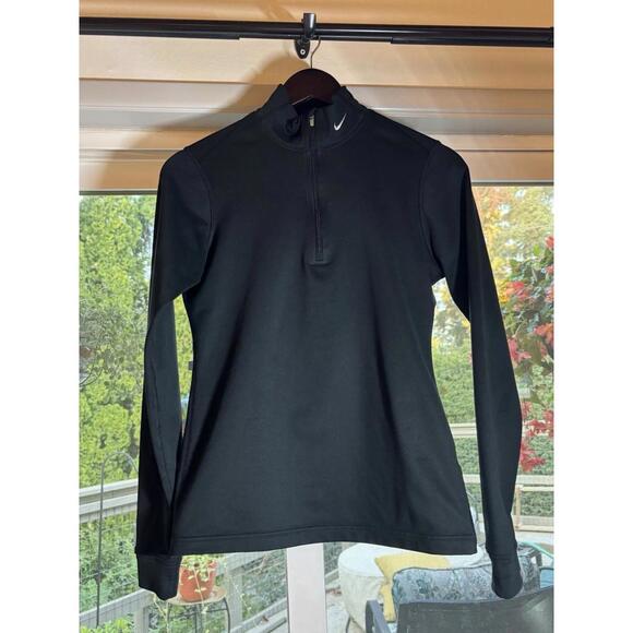 Nike FitDry Black 1/4 Zip Pullover Long Sleeve Top Women’s M - Picture 1 of 7